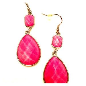 Hot Pink Statement Teardrop Earrings